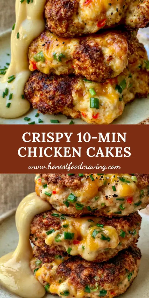 Chicken Cake Recipe: The Ultimate Crispy Air-Fried Delights 3 A stack of three thick, crispy air-fried chicken cakes on a matte plate with garlic aioli drizzle. (chicken cake)
