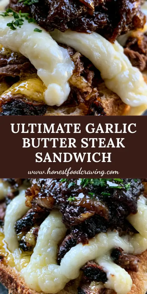 A gourmet steak sandwich recipe on sourdough with melted provolone and balsamic onions. (steak sandwich recipe)