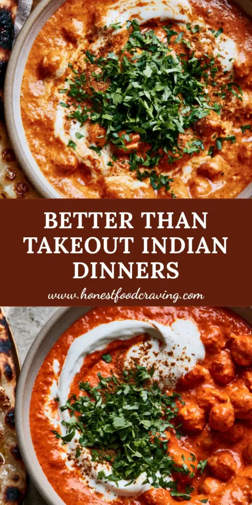 Indian Dinner Recipes: The Ultimate Velvety Marry Me Butter Chickpeas 4 A close-up of Marry Me Butter Chickpeas in a matte bowl with a cream swirl and charred garlic naan on the side. (Indian dinner recipes)