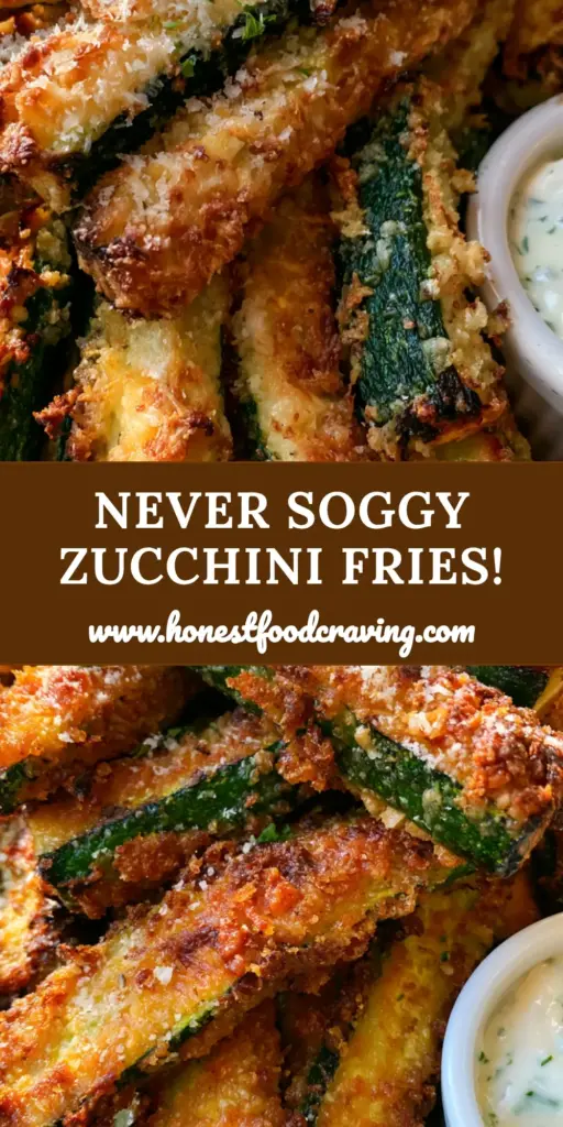 A towering stack of extra-crispy parmesan zucchini fries in a rustic wooden bowl with a side of garlic ranch. (parmesan zucchini fries)