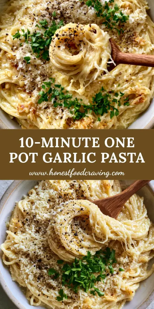 A swirling forkful of Creamy garlic butter pasta in a white bowl with steam rising, topped with fresh parsley and fluffy parmesan.